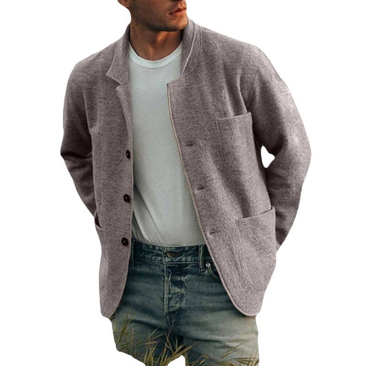 Herren elegante Cardigan-Jacke im entspannten Schnitt mit praktischen Taschen Aliams