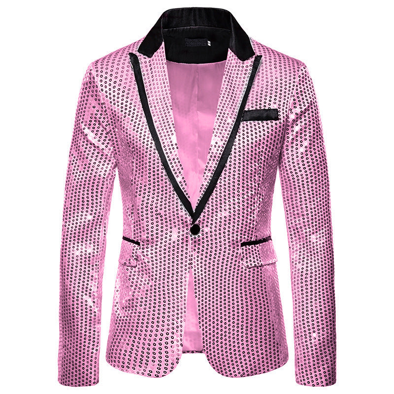 Herren eleganter Paillettenblazer mit modernem Schnitt und schimmerndem Finish Aliams