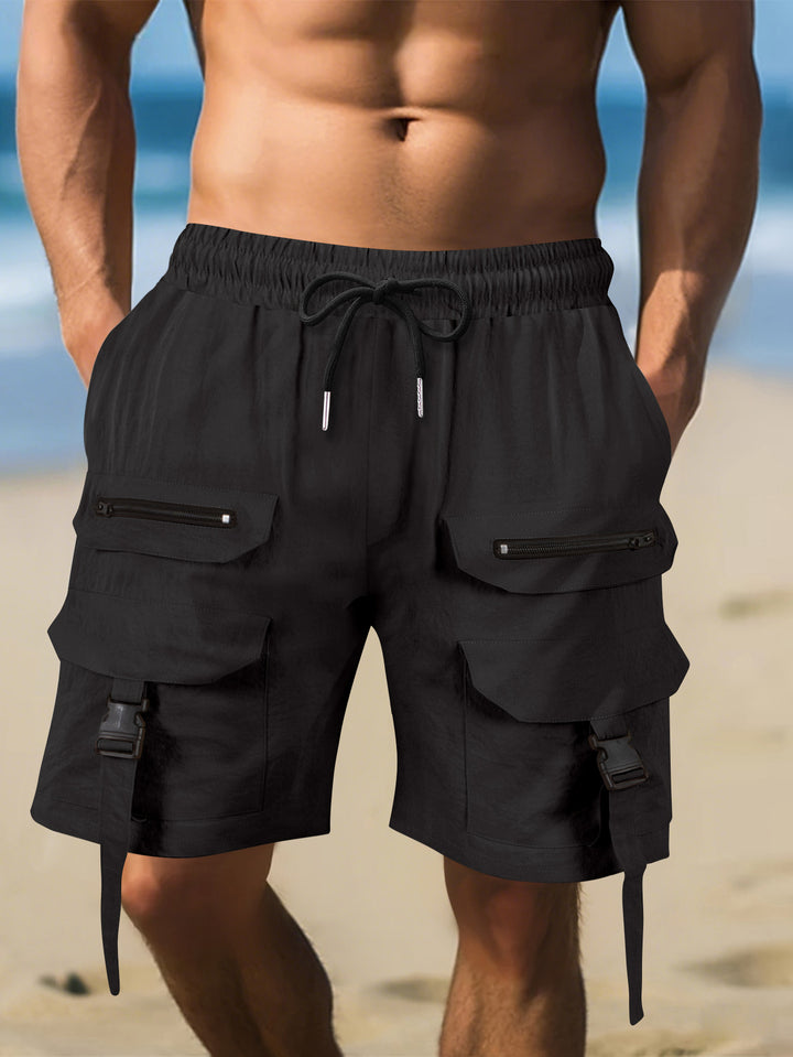 Herren Cargo-Shorts mit multifunktionalen Taschen und verstellbarem Bund Aliams