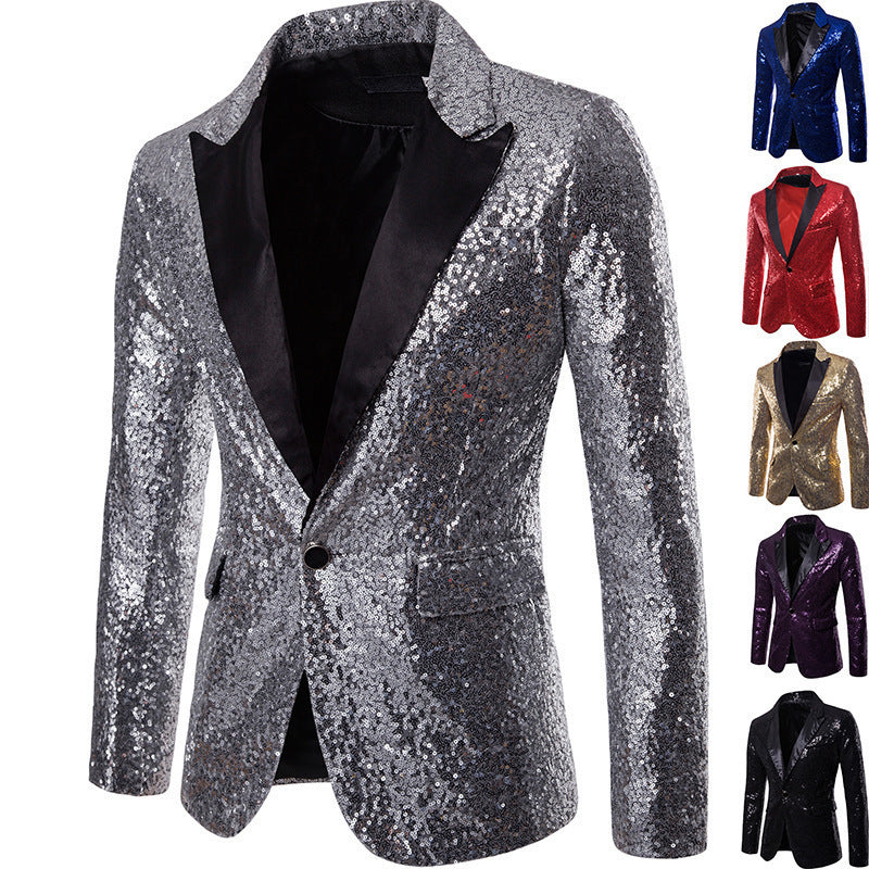 Herren Funktionsblazer mit Pailletten und klassischem Revers Aliams