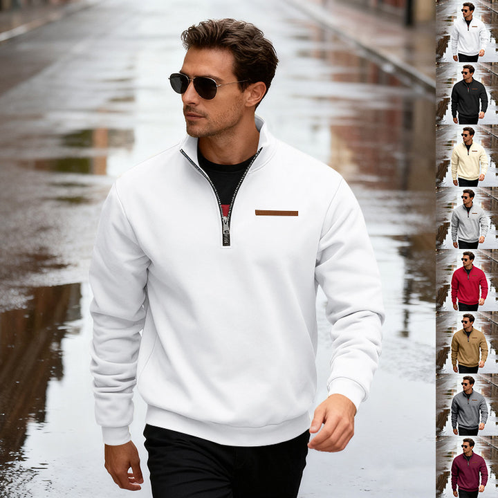 Herren Sportlicher Pullover mit halbhochgeschlossenem Reißverschluss Aliams