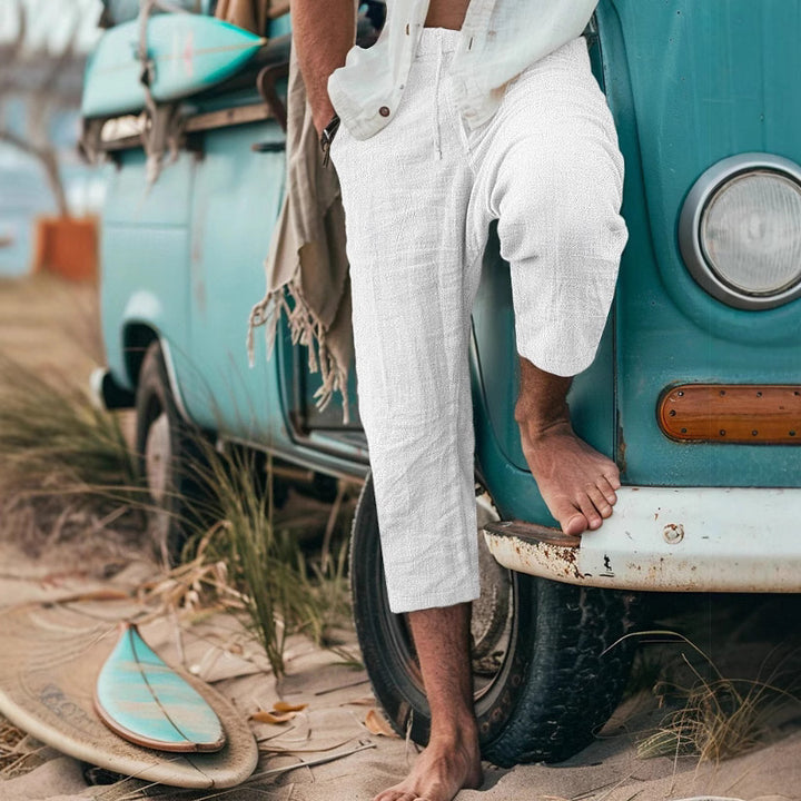 Herren Chino-Hosen mit lässigem Schnitt und elastischem Bund Aliams