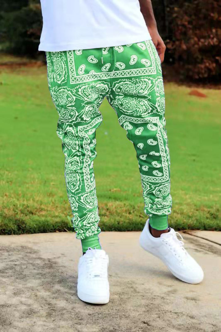 Herren Cargo-Jogginghose im extravaganten Paisley-Muster Aliams