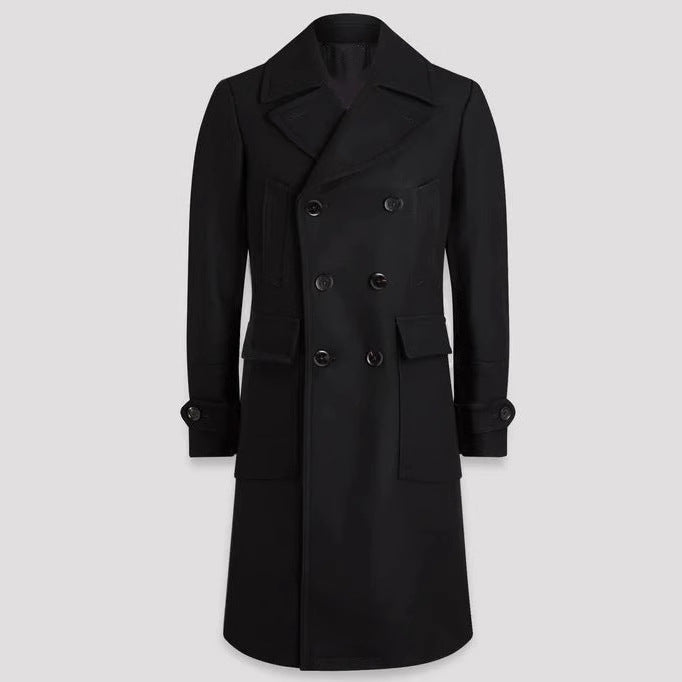 Herren eleganter doppelt-knöpfiger Übermantel aus hochwertigem Material Aliams