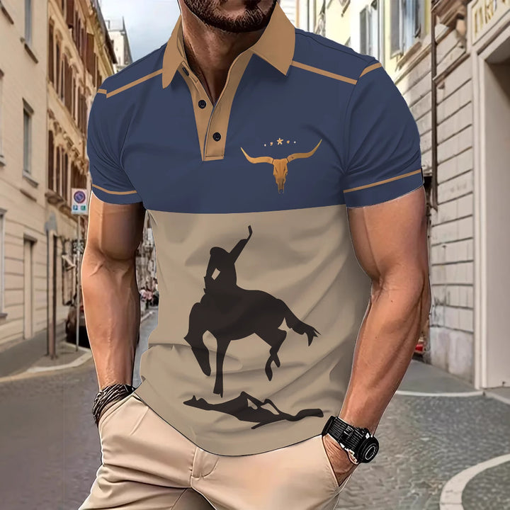 Herren Poloshirt mit modischem Motiv Aliams