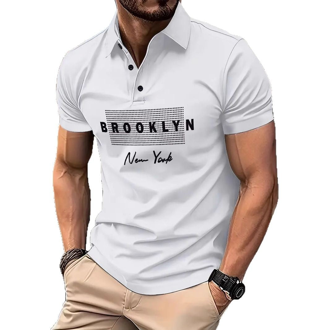 Herren Poloshirt mit modischem Druckdesign Aliams
