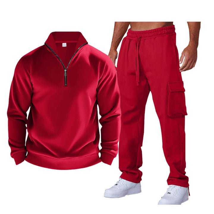 Herren Freizeit-Set mit praktischen Taschen und modischem Stehkragen Aliams