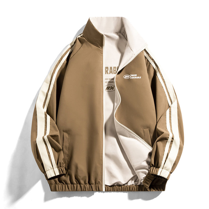 Herren sportliche Jacke mit abgerundetem Kragen und seitlichen Taschen Aliams