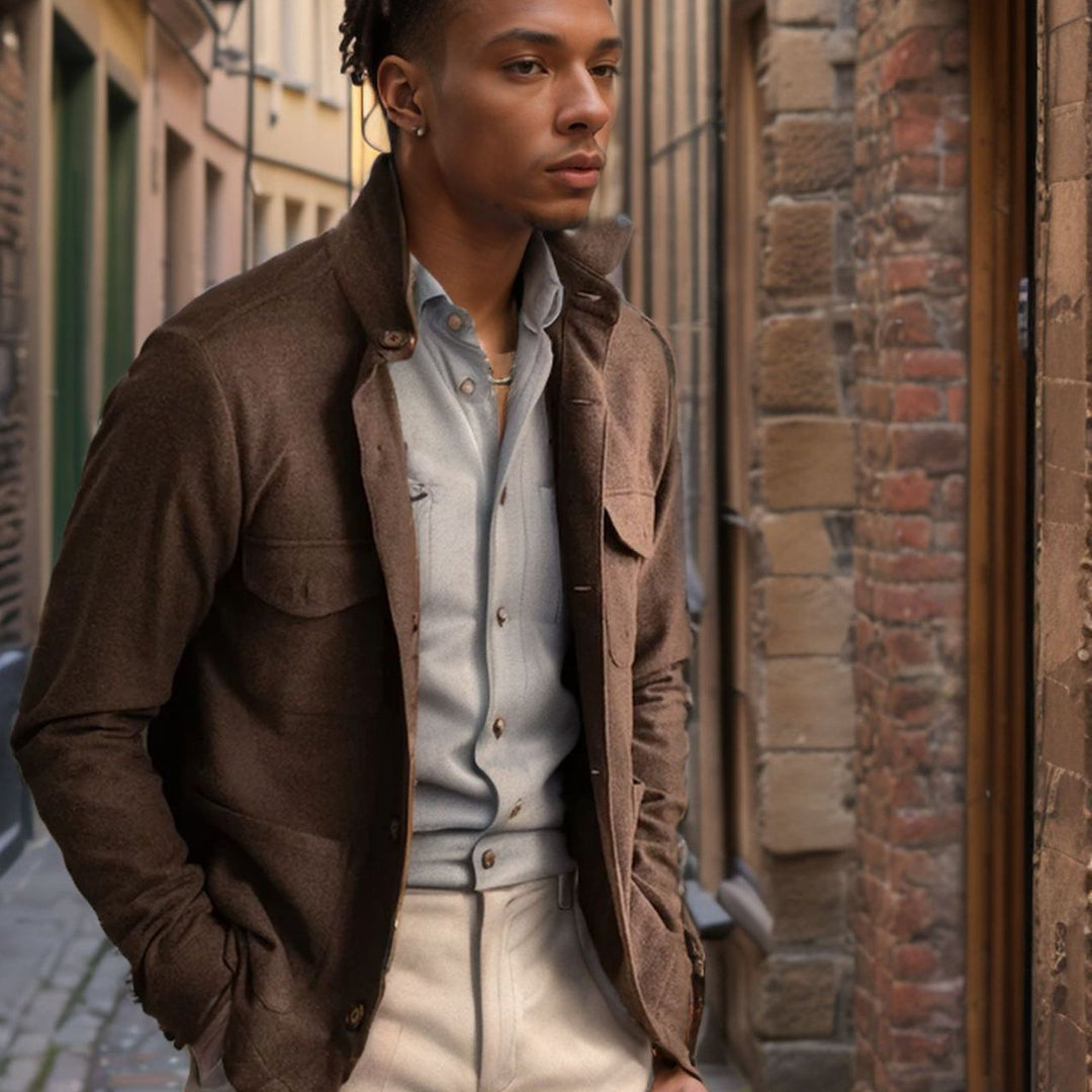 Herren Funktionsjacke mit hochschließendem Kragen und praktischen Taschen Aliams