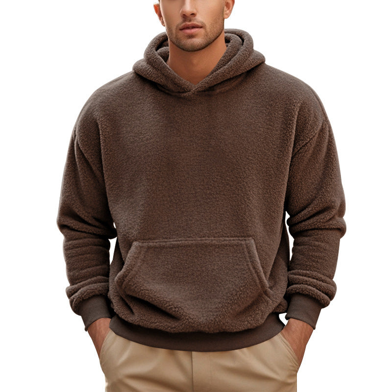 Herren Fleece Hoodie mit Kängurutasche und modernem Schnitt Aliams