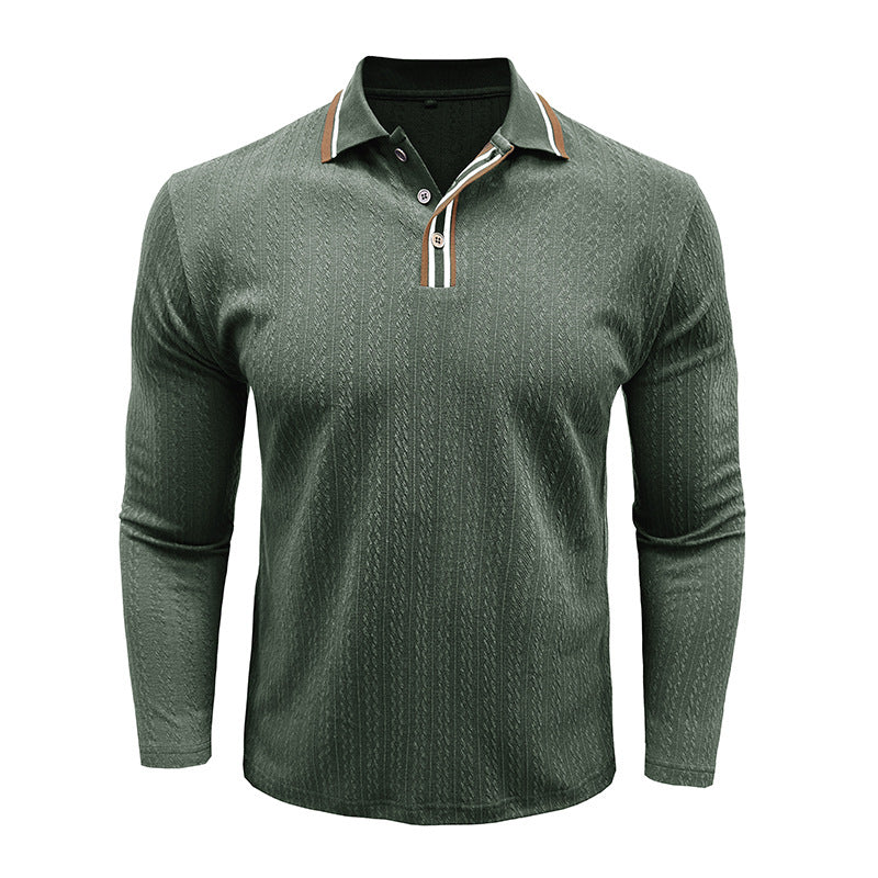 Herren Elegantes Langarm-Polohemd mit Details Aliams