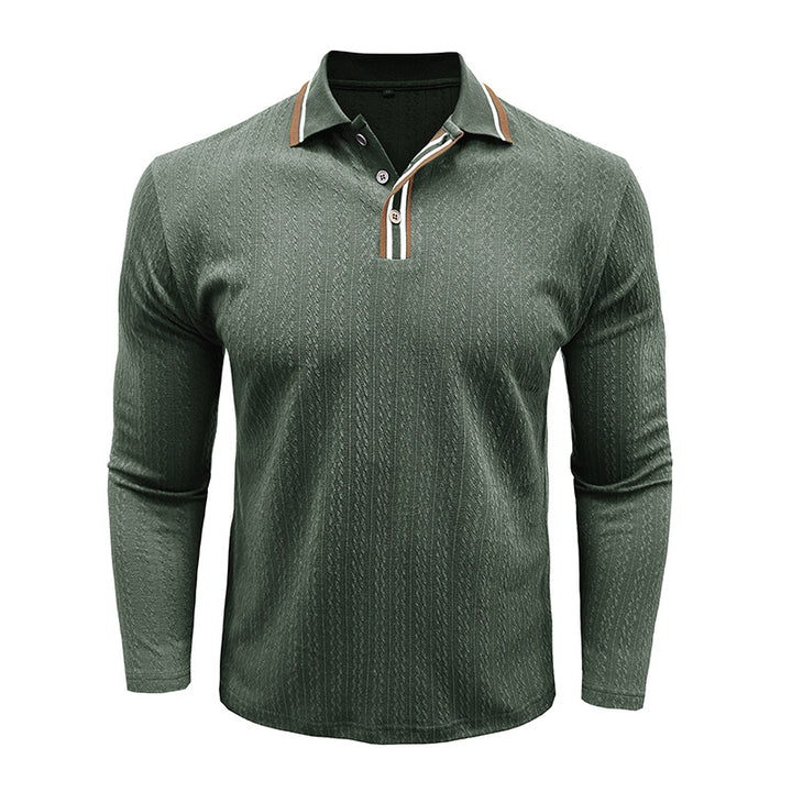 Herren Elegantes Langarm-Polohemd mit Details Aliams