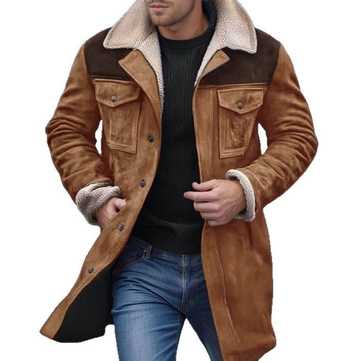 Herren Lammfelljacke im lässigen Utility-Stil mit großzügigen Taschen Aliams