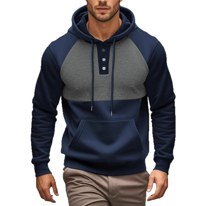 Herren sportlicher Kapuzenpullover mit modischem Knopfleisten-Design und weichem Fleece Aliams