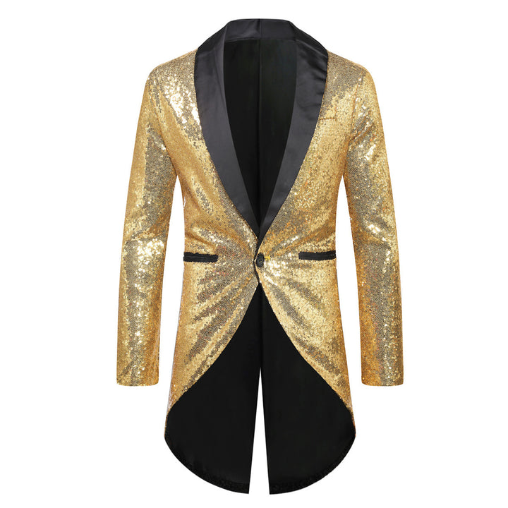 Herren Glitzernder Anzugblazer mit elegantem Schalkragen Aliams