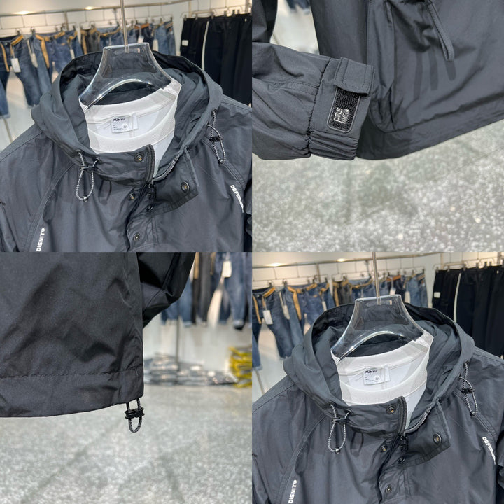Herren funktionale Outdoor-Jacke mit hohem Kragen und praktischen Taschen Aliams