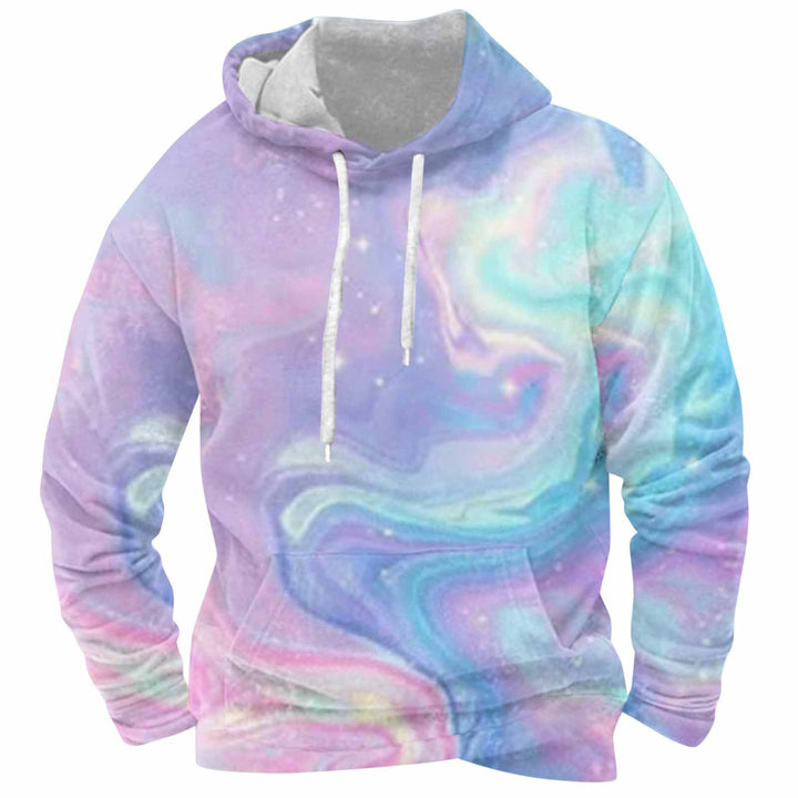 Herren Kapuzenpullover mit dynamischem Marmormuster Aliams