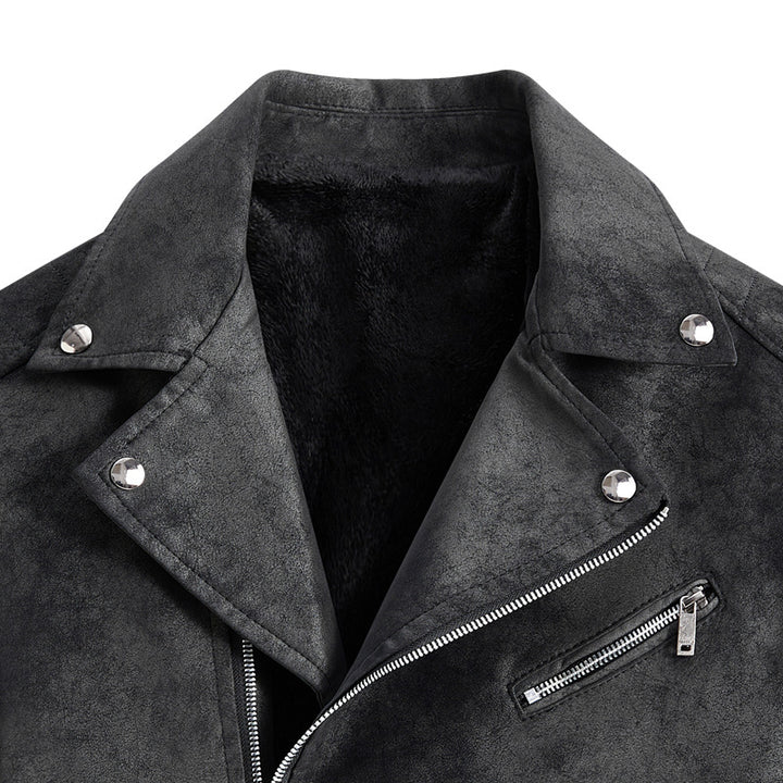 Herren Kunstleder Bikerjacke mit praktischen Reißverschlusstaschen und stylischem Design Aliams