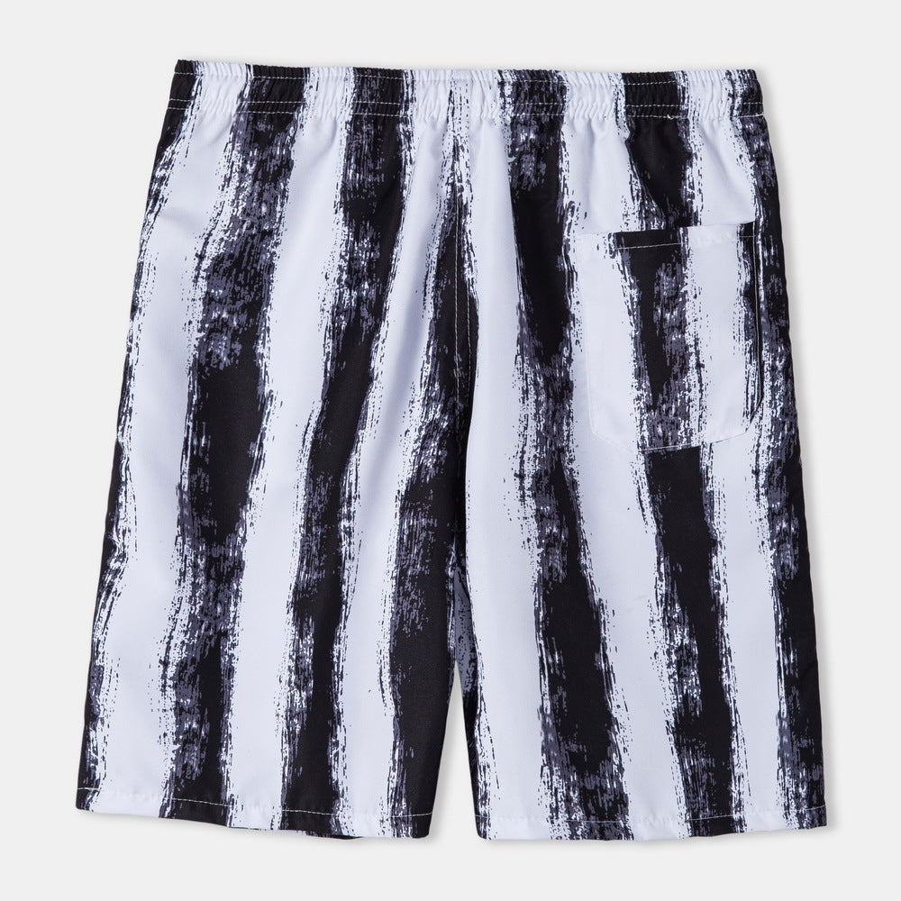 Herren Badeshorts mit modernem Streifenmuster und elastischem Bund Aliams