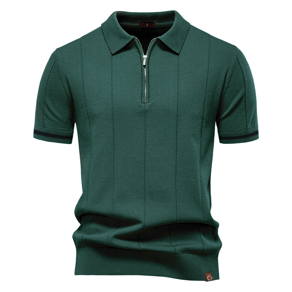 Herren Polohemd mit kurzer Knopfleiste und strukturiertem Design Aliams