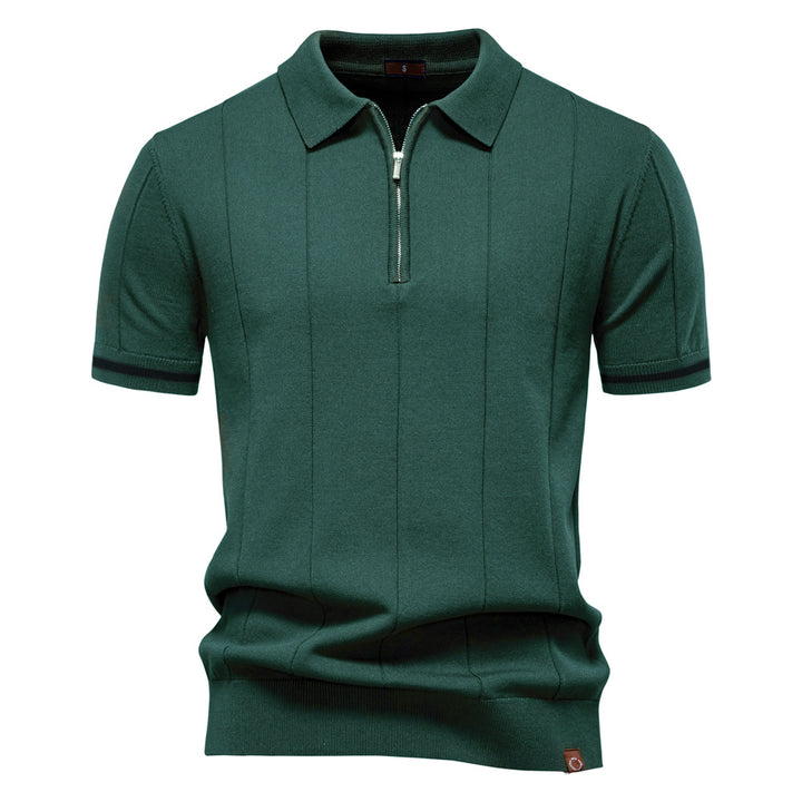 Herren Polohemd mit kurzer Knopfleiste und strukturiertem Design Aliams