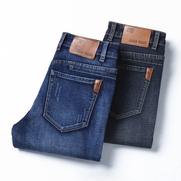 Herren schmal geschnittene Jeans mit angenehmem Stretch-Anteil und modernen Details Aliams