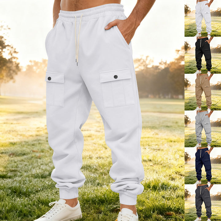 Herren Cargo-Trainingshose mit praktischen Seitentaschen und elastischem Bund Aliams