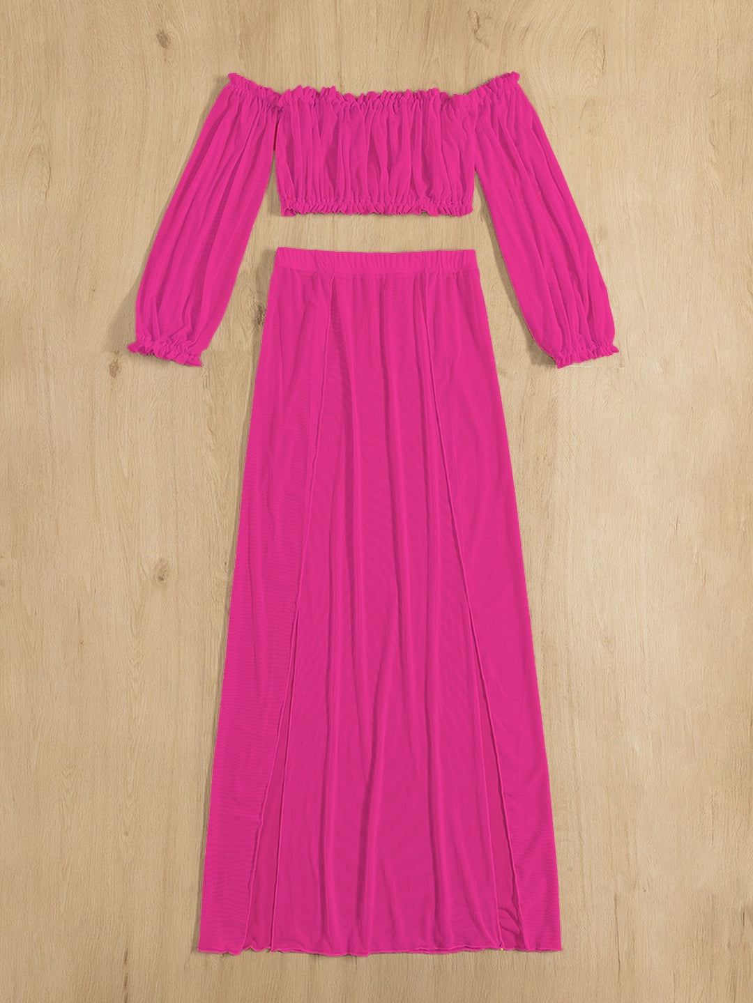 Damen Elegantes Strandkleid mit schulterfreiem Design und tiefen Seitenschlitzen Aliams