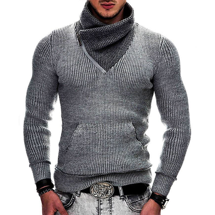 Herren Strickpullover mit hohem Kragen Aliams