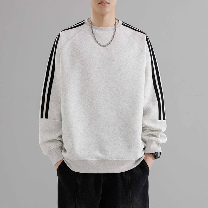 Herren sportliches Sweatshirt mit Raglanärmeln und stylischen Streifen Aliams