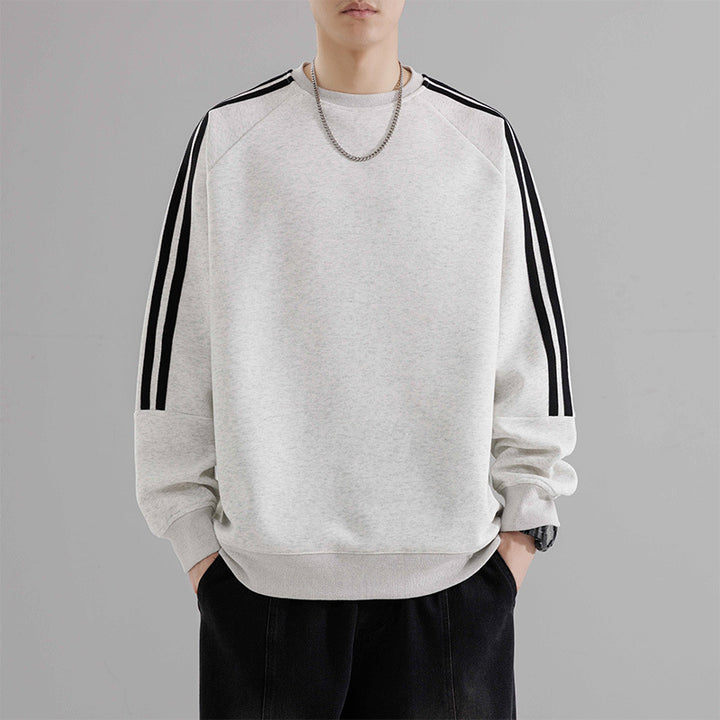 Herren sportliches Sweatshirt mit Raglanärmeln und stylischen Streifen Aliams