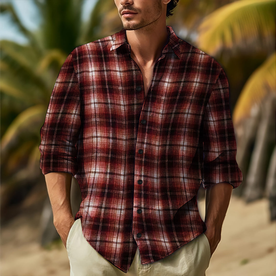 Herren kariertes Freizeithemd Aliams