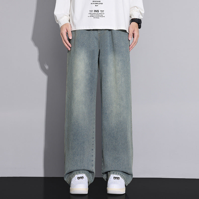 Herren weite Denim-Jeans im modernen Used-Look Aliams