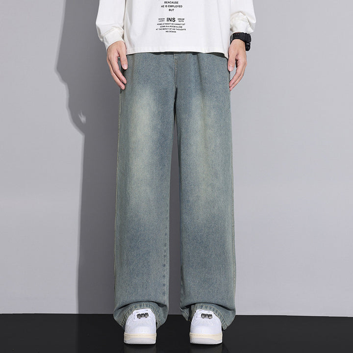 Herren weite Denim-Jeans im modernen Used-Look Aliams
