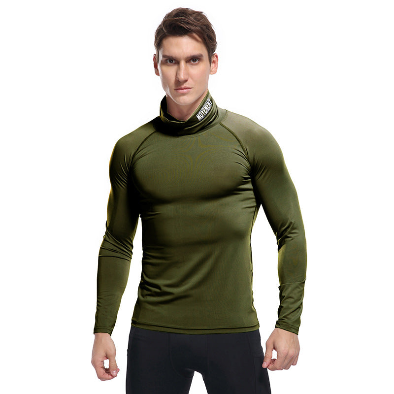 Herren Kompressor Langarmshirt mit Stehkragen Aliams