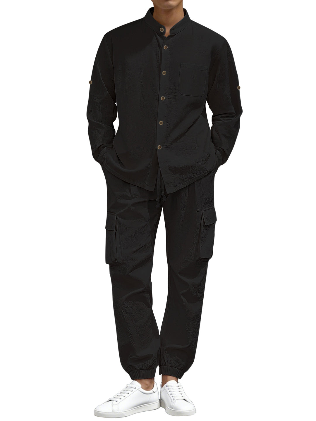 Herren Cargo-Set mit Stehkragen und elastischen Bündchen Aliams