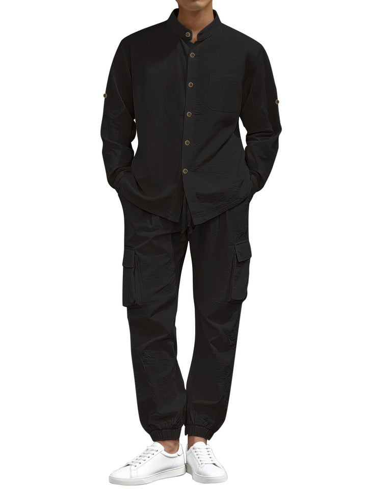 Herren Cargo-Set mit Stehkragen und elastischen Bündchen Aliams