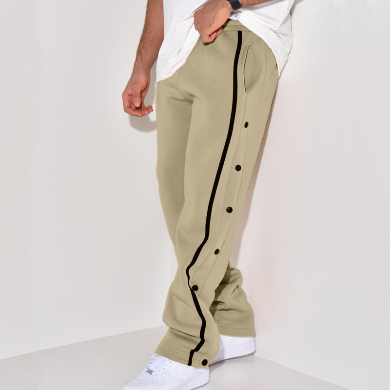 Herren Sportliche Jogginghose mit Druckknopf-Detail und seitlichen Taschen Aliams