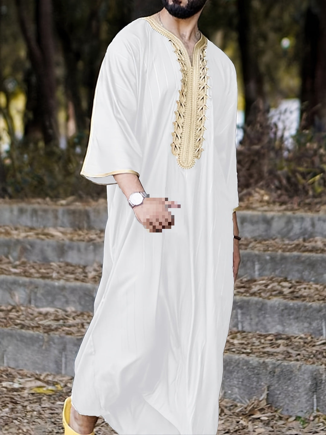 Herren traditioneller Kaftan mit kunstvollen Stickdetails Aliams
