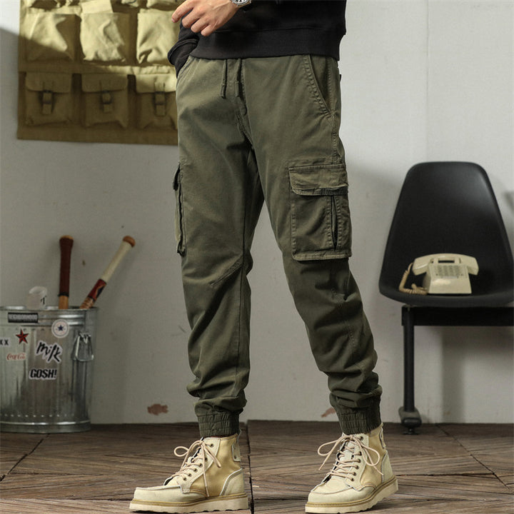 Herren elegante Cargo-Hose mit funktionalen Taschen und elastischem Bund Aliams