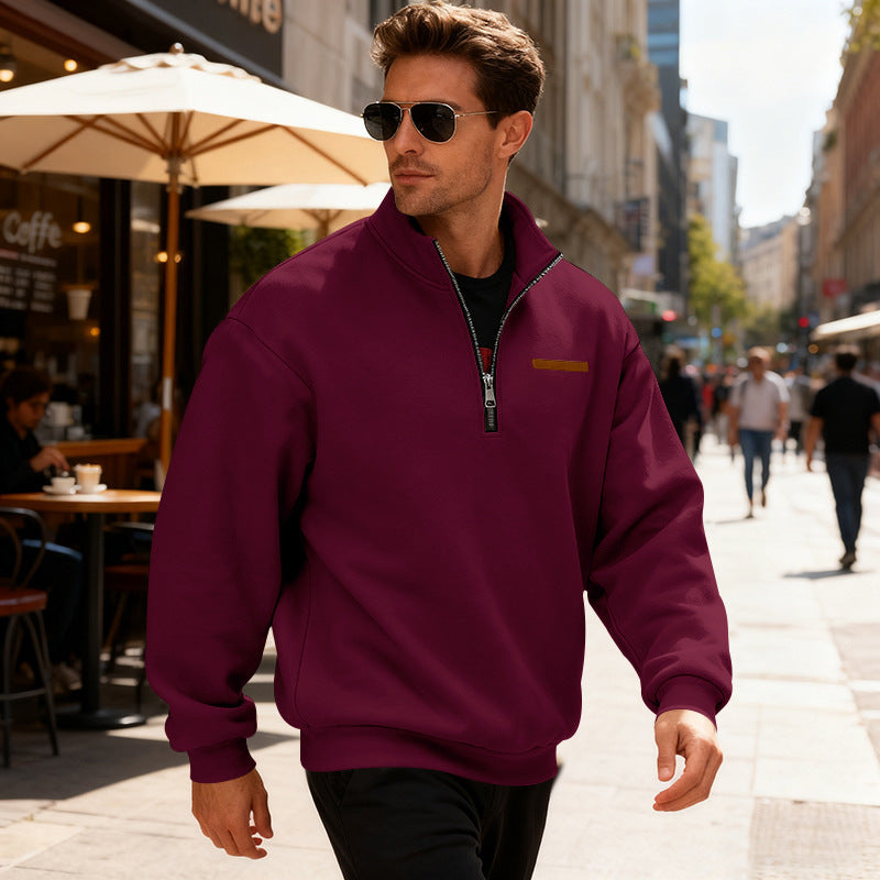 Herren Sportlicher Pullover mit halbhochgeschlossenem Reißverschluss Aliams