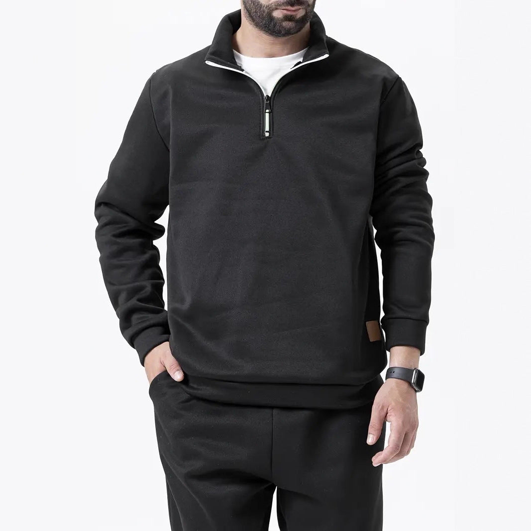 Herren Fleece-Pullover mit halbem Reißverschluss Aliams