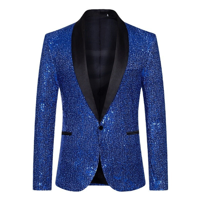 Herren glamouröser Pailletten-Blazer mit modernem Schnitt Aliams