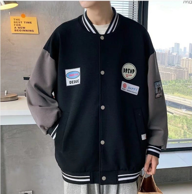 Herren Collegejacke mit praktischen Taschen und Stickereien Aliams