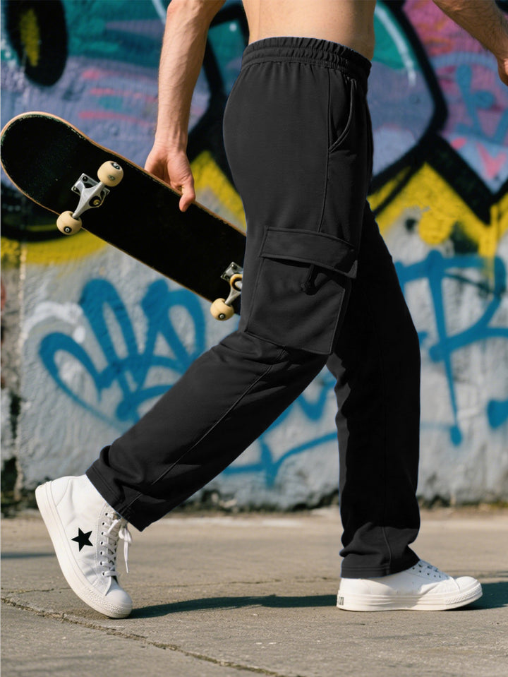 Herren Sportliche Cargo-Hose mit praktischen Taschen und elastischem Bund Aliams