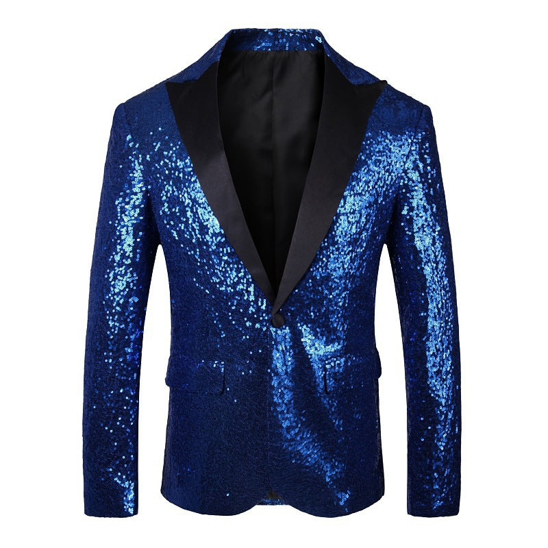 Herren Glänzender Pailletten Blazer Aliams