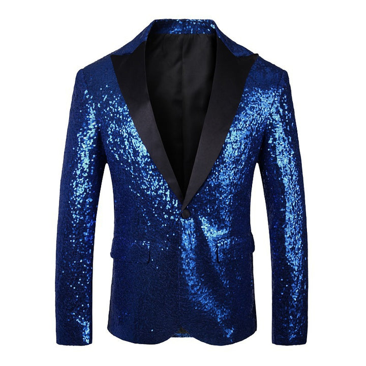 Herren Glänzender Pailletten Blazer Aliams