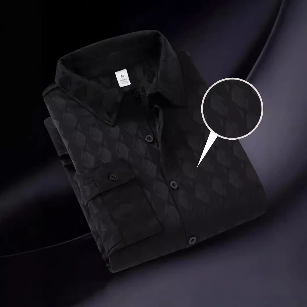 Herren elegantes Hemd mit strukturiertem Muster und hochwertiger Verarbeitung Aliams