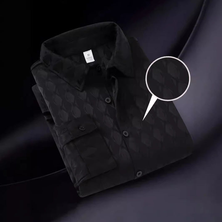 Herren elegantes Hemd mit strukturiertem Muster und hochwertiger Verarbeitung Aliams