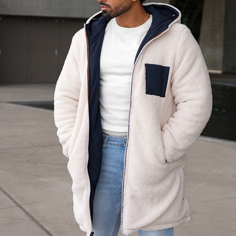 Herren wendbarer Parka mit kuscheligem Innenfutter und praktischen Taschen Aliams
